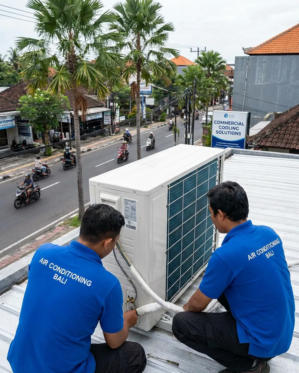 Gree inverter split AC fitted in a Seminyak villa, Bali