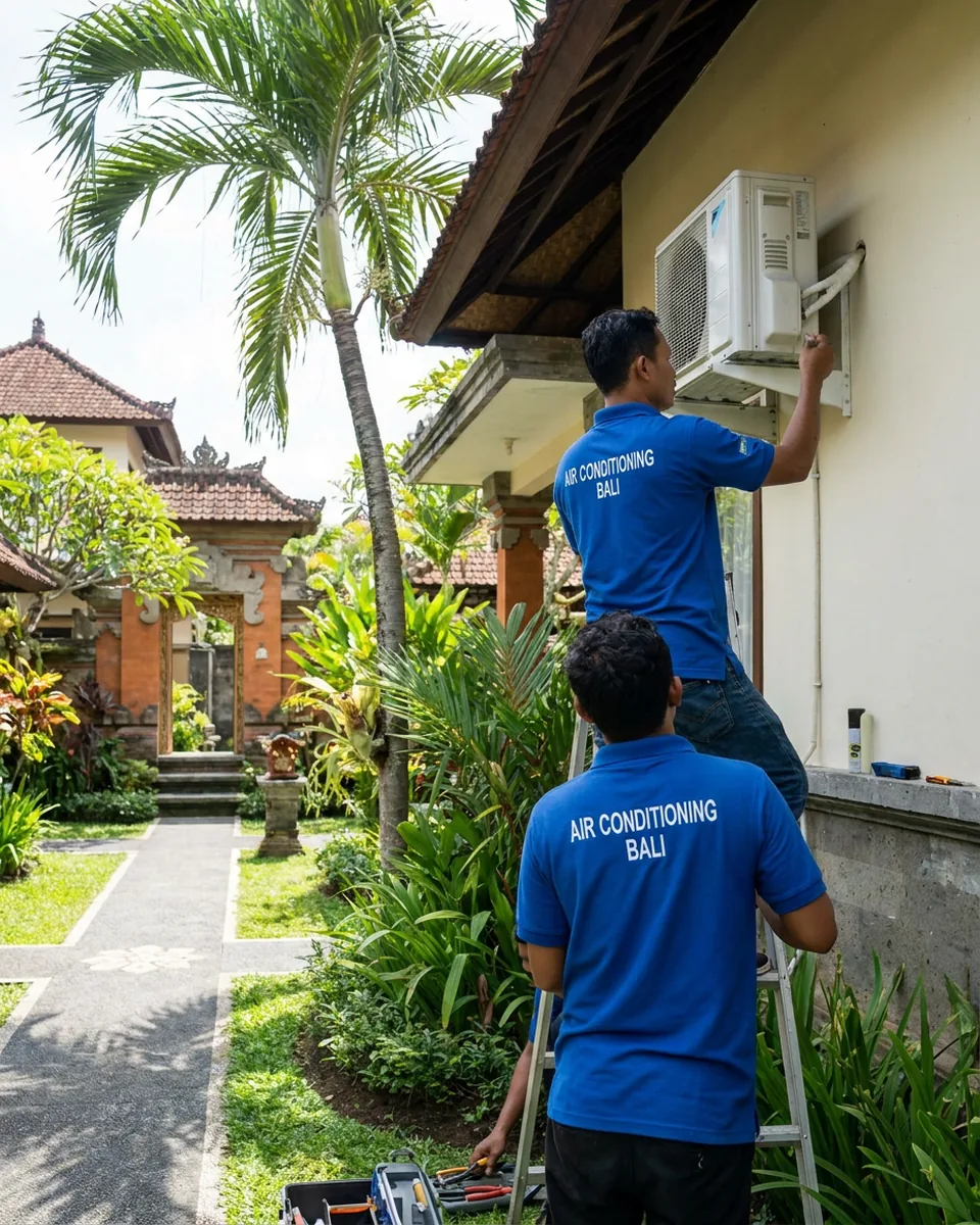 Daikin air conditioner installed in an Uluwatu clifftop villa, Bali